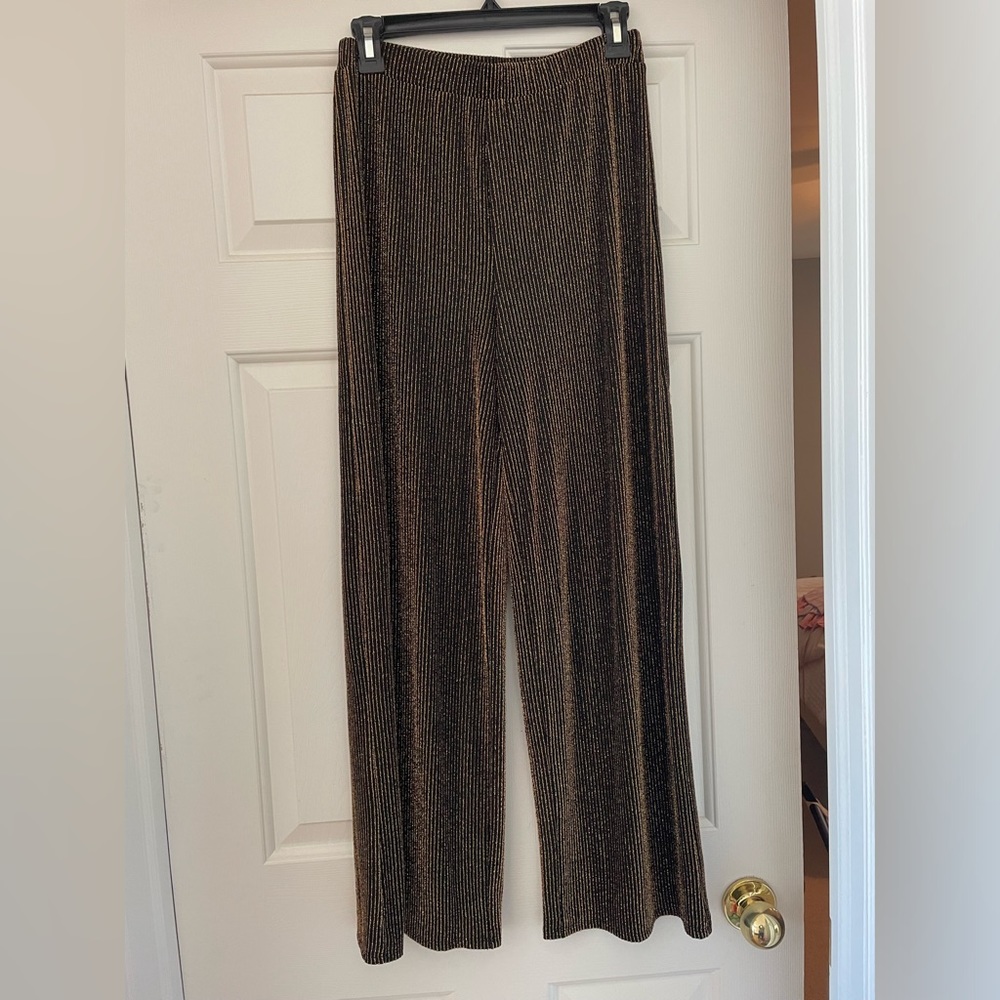 Gold pinstripe pants